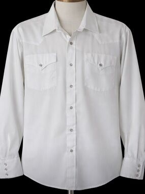 MWG Western Snap Shirt White Textured Cowboy Rodeo Ranch Canada Men’s Large
